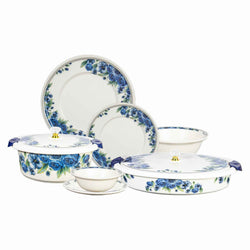 74 Pieces Double Glaze Melamine Glorious Dinnerware Set [8 Person Serving]