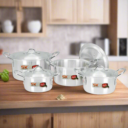 08 Pieces Aluminum Classic Casserole Set - 26 to 33 cm