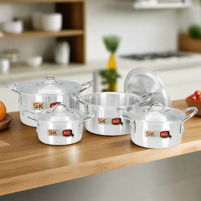 08 Pieces Aluminum Magna Casserole Set - 30 to 38 cm