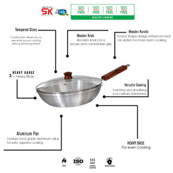 Aluminum Forged Deep Frying Pan with Glass Lid - skcookware