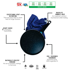 Black Marble Coated Hot Plate - skcookware