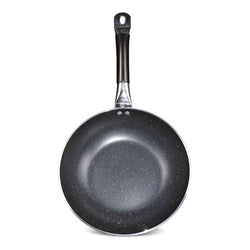 Black Mirror Polish Steno Deep Wok Frying Pan inside Marble Coat - Skcookware