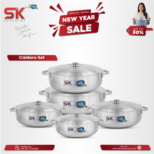 10 Pieces Export Quality Aluminum Metal Finish Cooking Pot / Caldero Pot Set 20/28