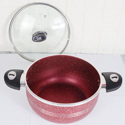 16 Pieces Marble Coated Gift Pack Daisy Cookware Set - Maroon