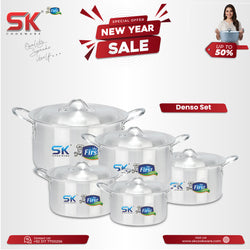 10 Pieces Aluminum Denso Casserole Set - 19 to 28 cm