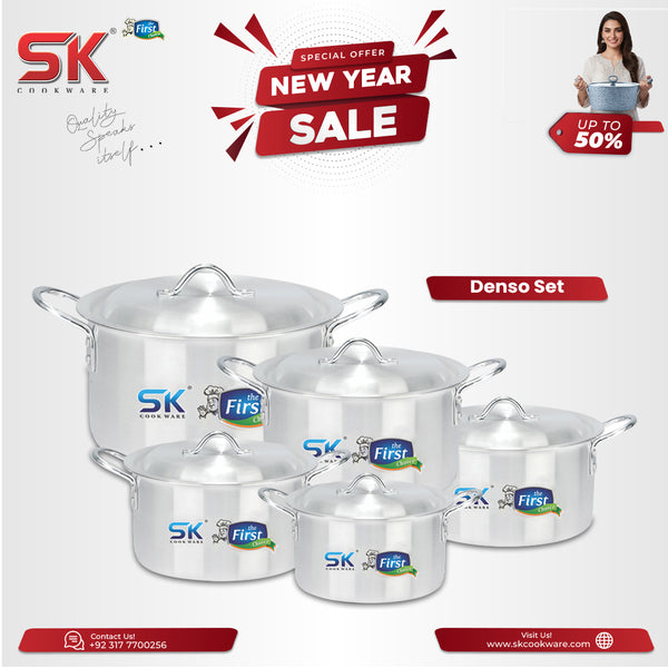 10 Pieces Aluminum Denso Casserole Set - 19 to 28 cm