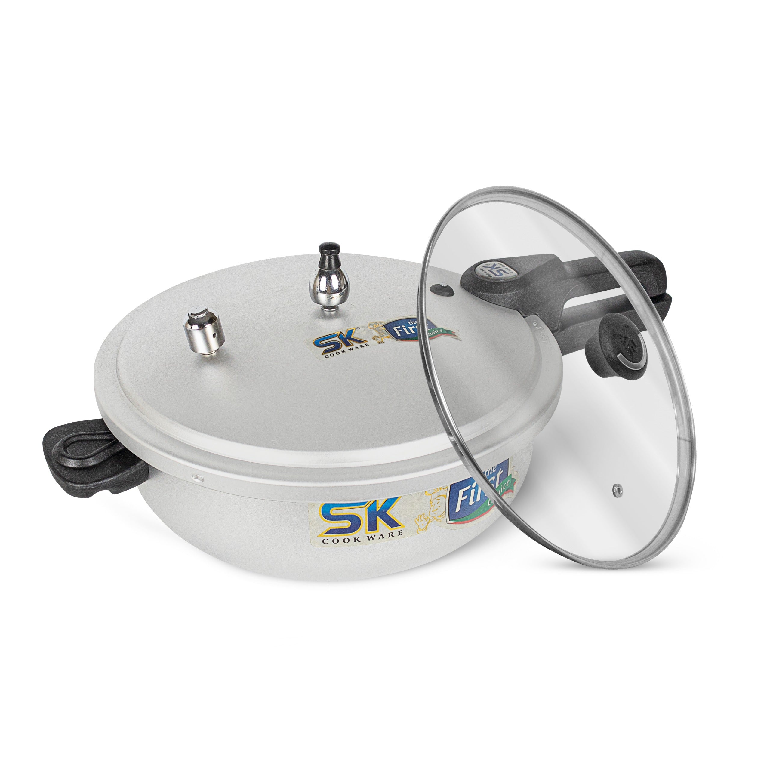Emerald 2-in-1 Anodized Wok Pressure Cooker Free Glass Lid Main Image - Sk Cookware