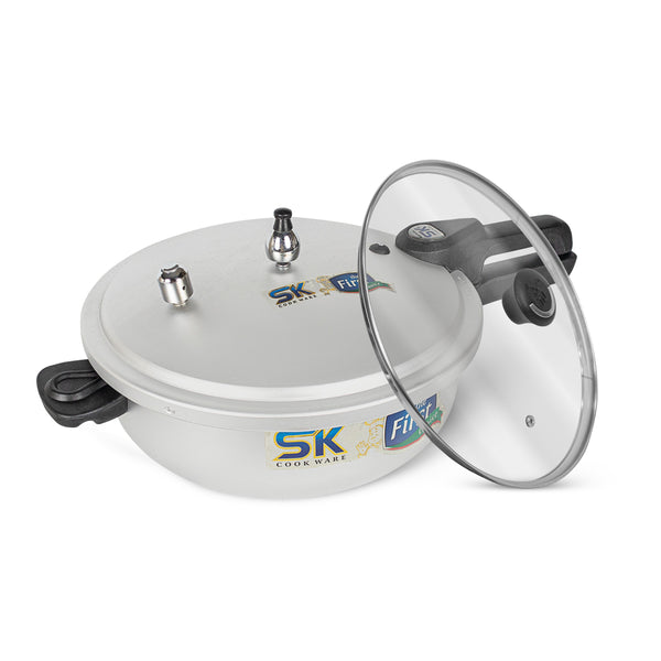 Emerald 2-in-1 Anodized Wok Pressure Cooker Free Glass Lid Main Image - Sk Cookware