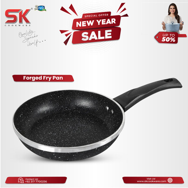 Non Stick Marble Coated Forged Frypan Black
