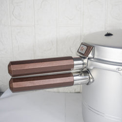 Cool Aswad Pressure Cooker with Brown Easy Grip Handles