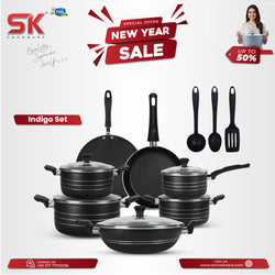 15 Pieces Non-Stick Indigo Gift Pack Set - Black