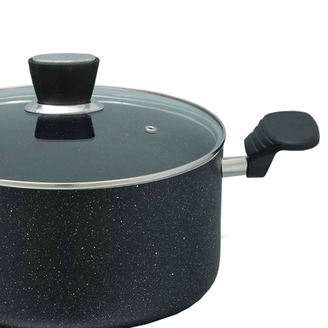 Non Stick Marble Coated Casserole - Black - Skcookware
