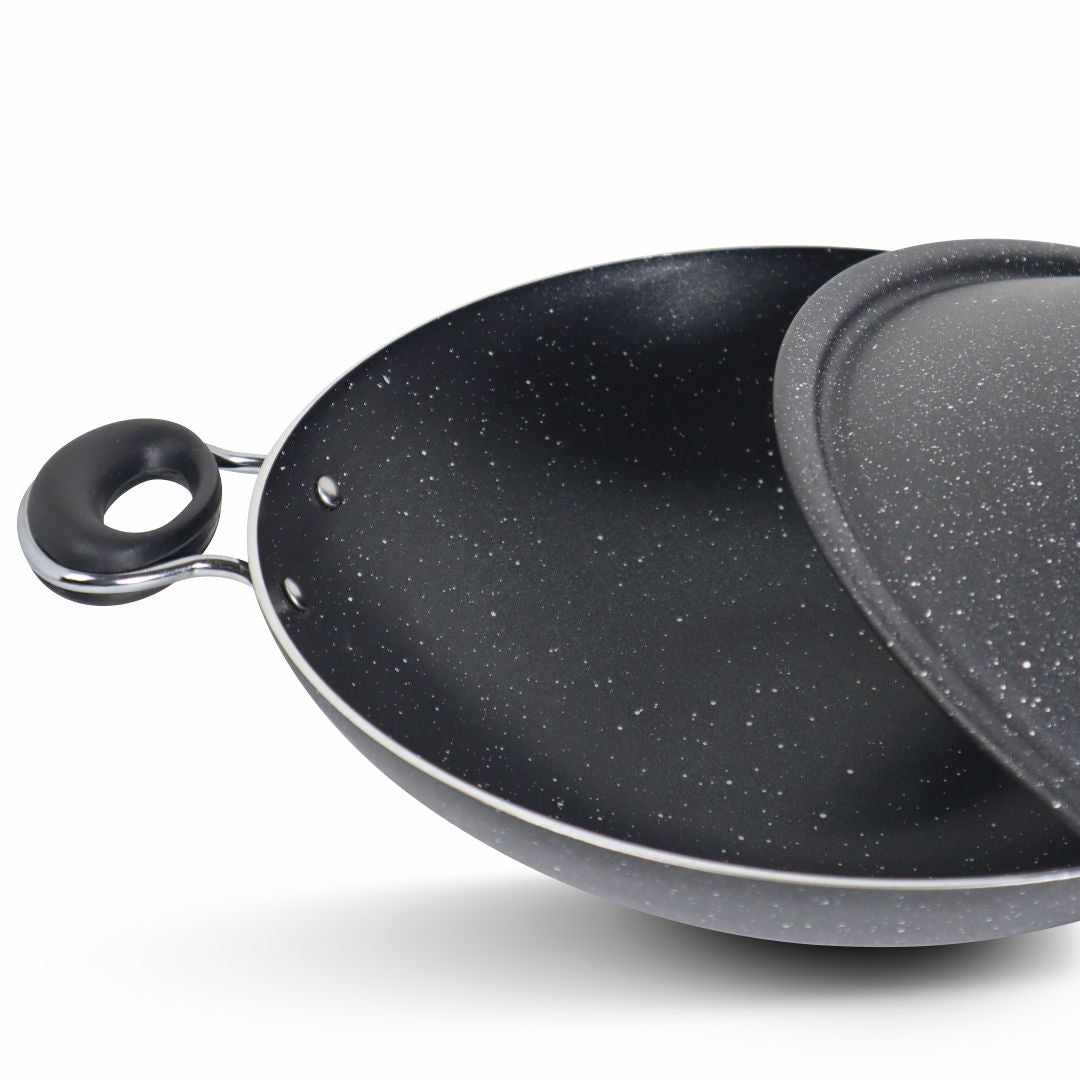 Marble Coated Queen Wok (Karahi) - Black