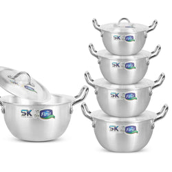 10 Pieces Aluminum Heavy Gauged Metal Finish Casserole Tempo Set 2/6 - Skcookware