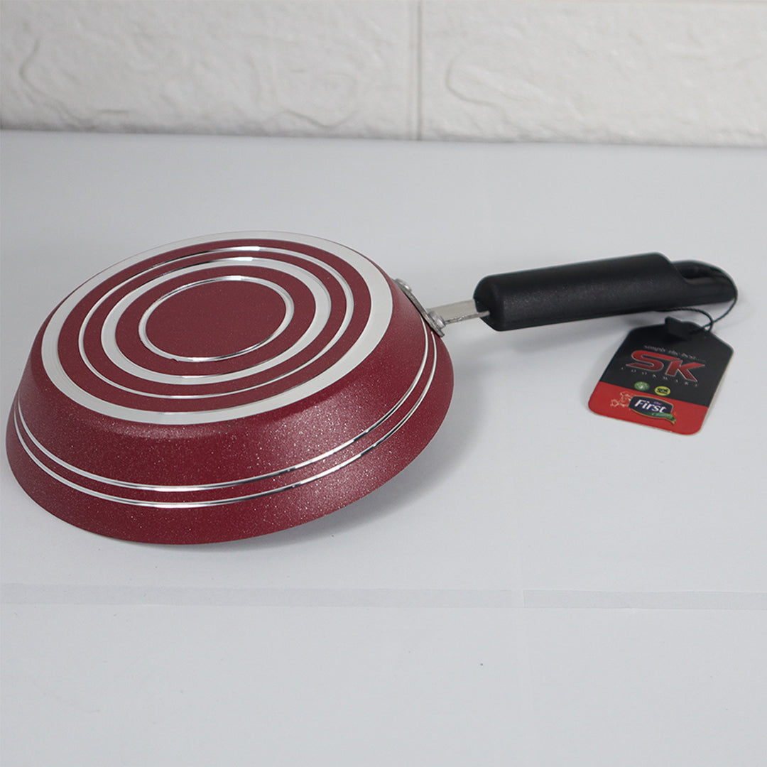 Mini Maroon One Egg Non Stick Marble Coated Frying Pan