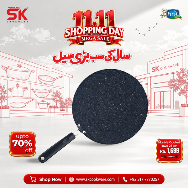 Non Stick Marble Coated Tawa Griddle