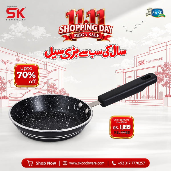 Non Stick Marble Coated Mini One Egg Frying Pan