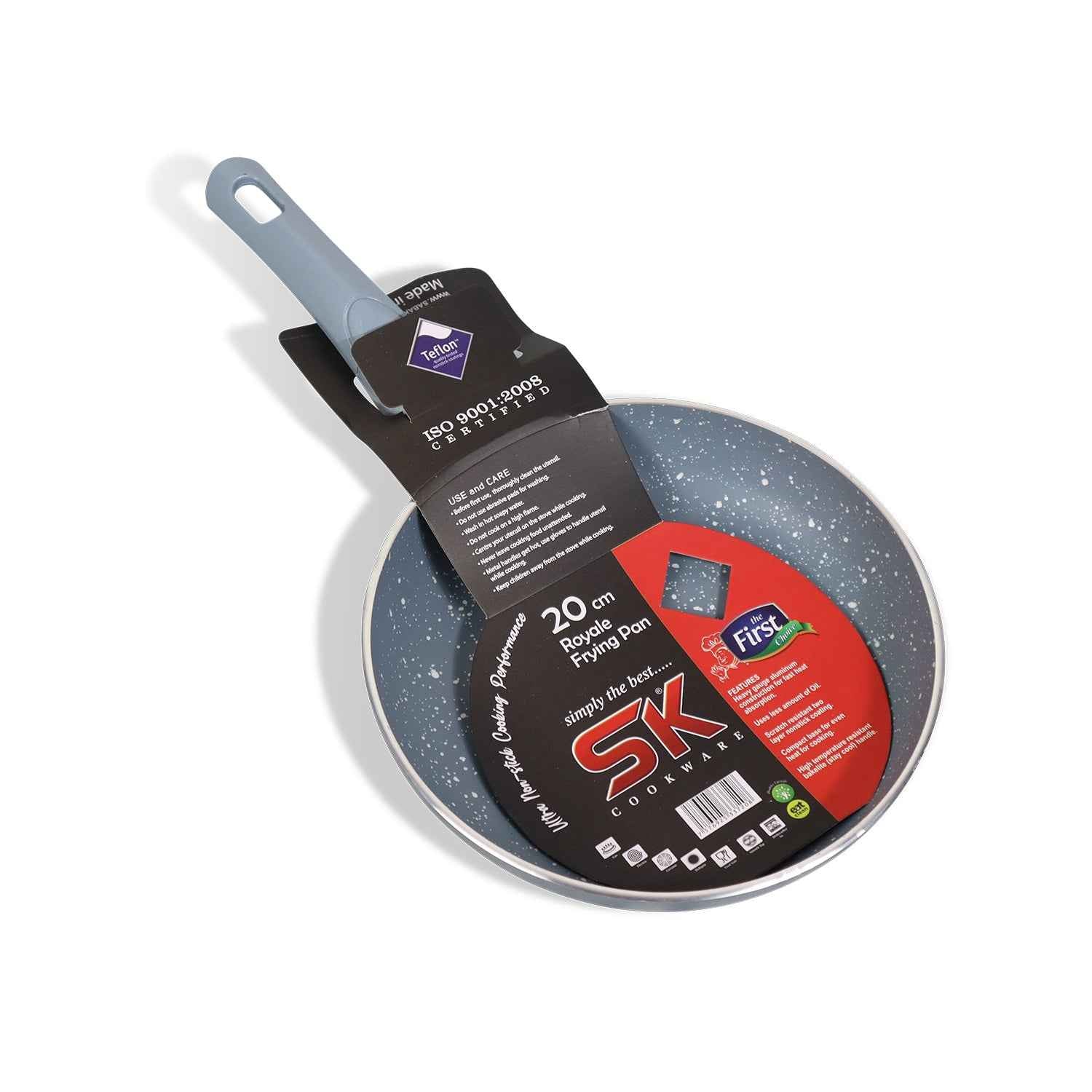 Non Stick Marble Coated Royal Frying Pan - Grey - Skcookware