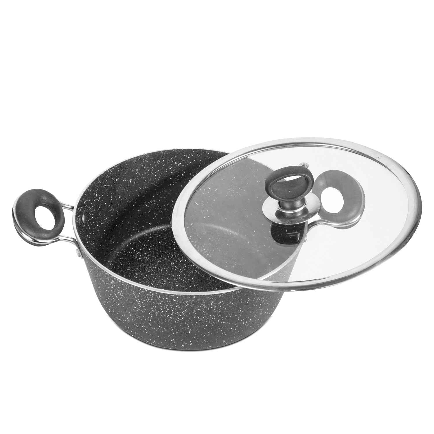 Non Stick Marble Coated Signature Casserole (Daigchi/Baigona) - Black - Skcookware