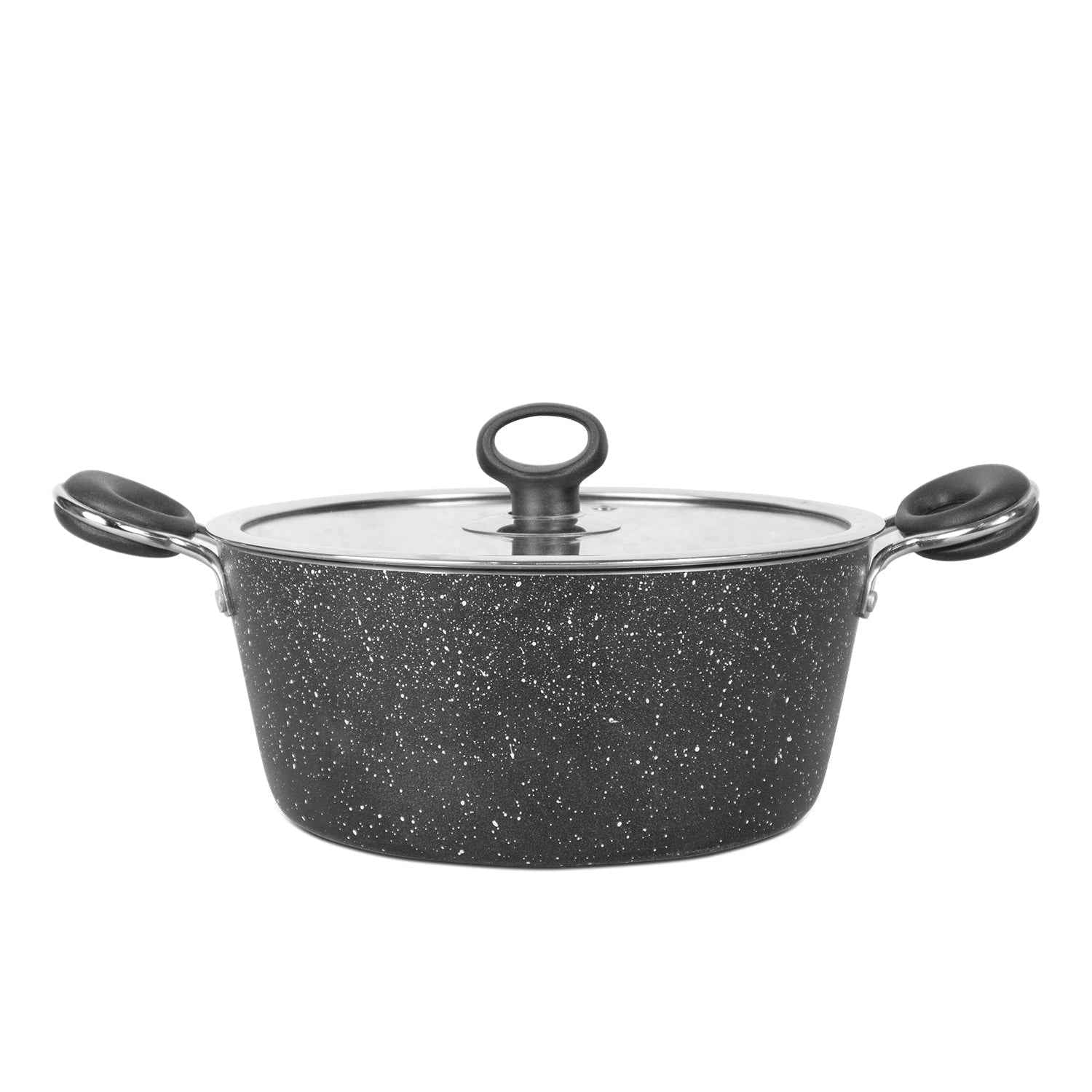 Non Stick Marble Coated Signature Casserole (Daigchi/Baigona) - Black - Skcookware