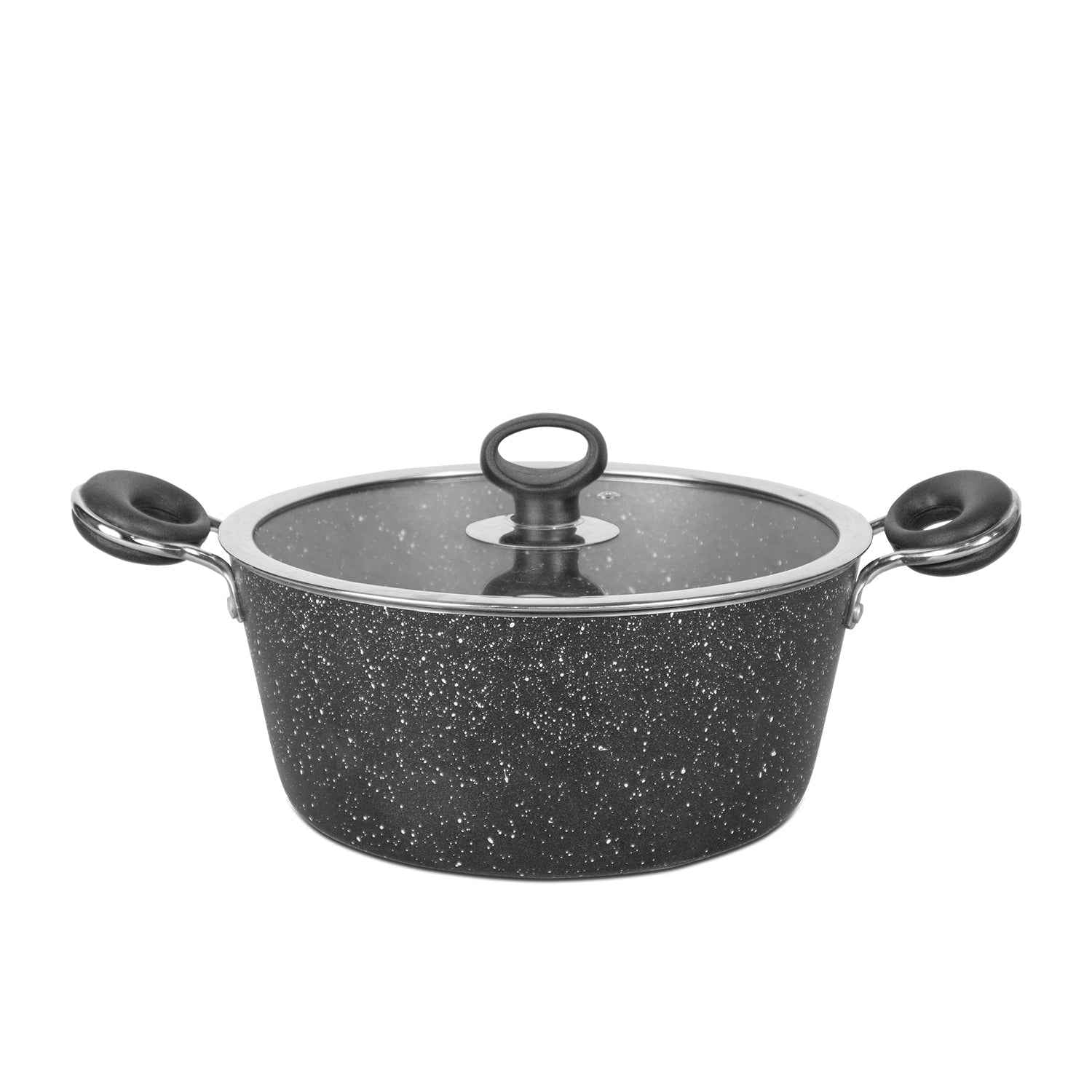 Non Stick Marble Coated Signature Casserole (Daigchi/Baigona) - Black - Skcookware