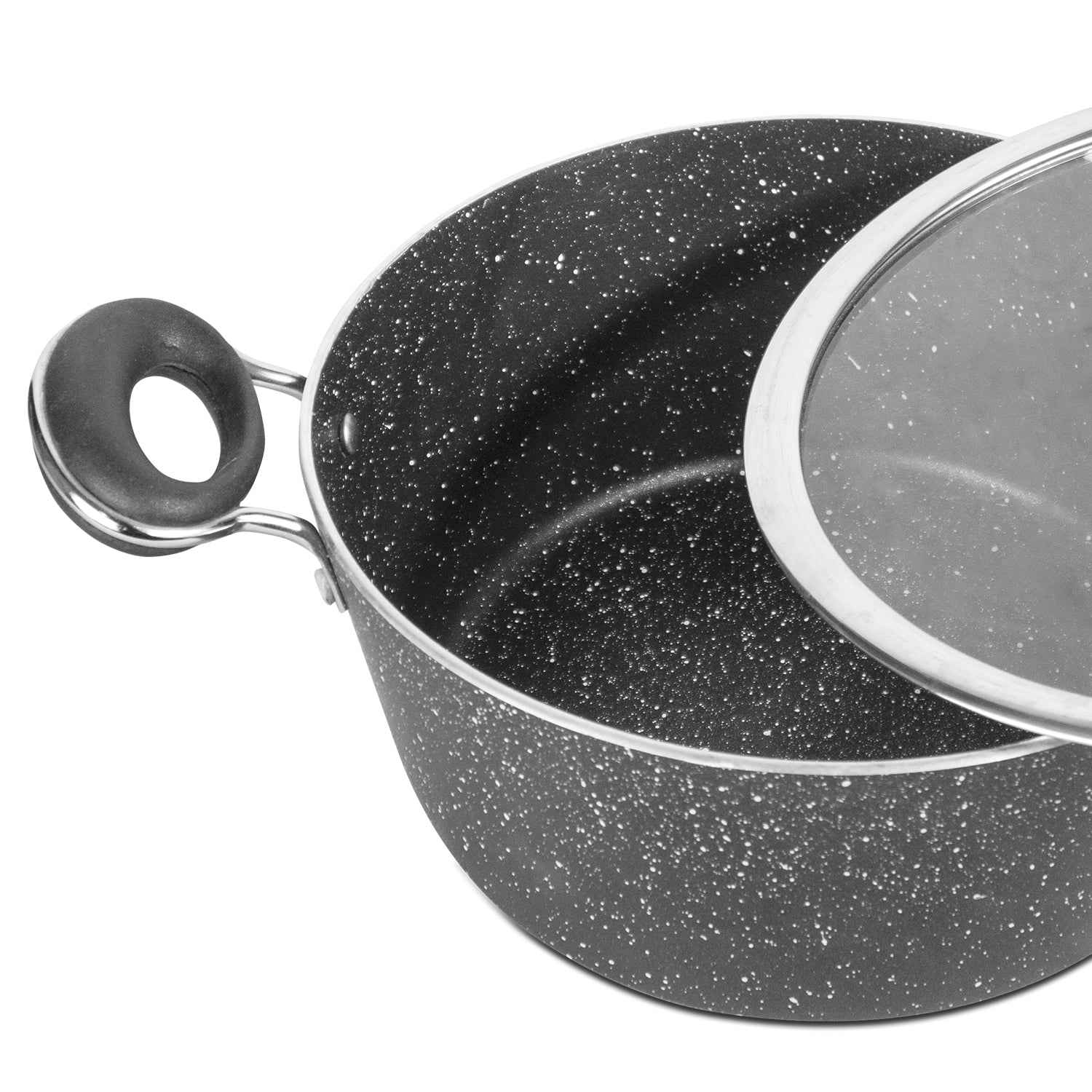 Non Stick Marble Coated Signature Casserole (Daigchi/Baigona) - Black - Skcookware