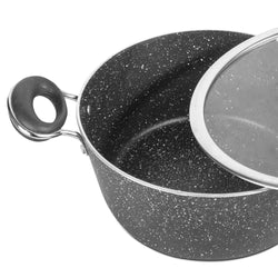 Non Stick Marble Coated Signature Casserole (Daigchi/Baigona) - Black - Skcookware
