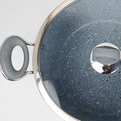 Non Stick Marble Coated Signature Casserole (Daigchi/Baigona) with Glass Lid - Grey