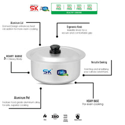 Premium Quality Anodize Round Casserole (Daigchi) with Lid - skcookware 