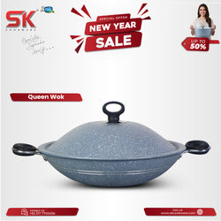 Non Stick Marble Coated Queen Wok