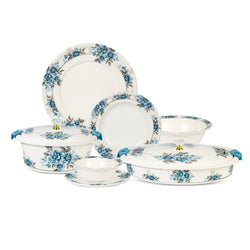 74 Pieces Double Glaze Melamine Glorious Dinnerware Set [8 Person Serving]