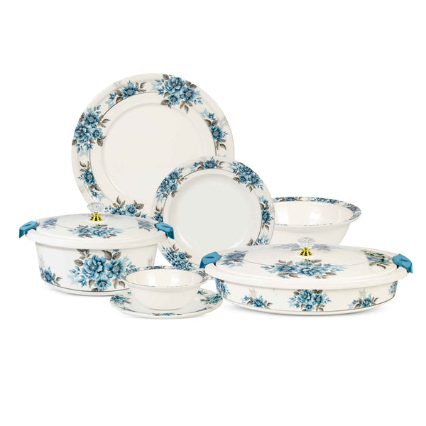 74 Pieces Double Glaze Melamine Glorious Dinnerware Set [8 Person Serving] - G-04 - Skcookware