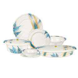 74 Pieces Double Glaze Melamine Glorious Dinnerware Set [8 Person Serving]
