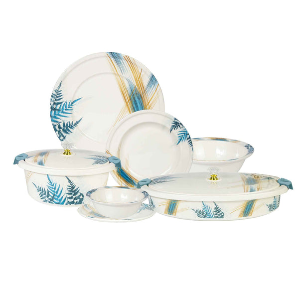 74 Pieces Double Glaze Melamine Glorious Dinnerware Set [8 Person Serving] - G-07 - Skcookware