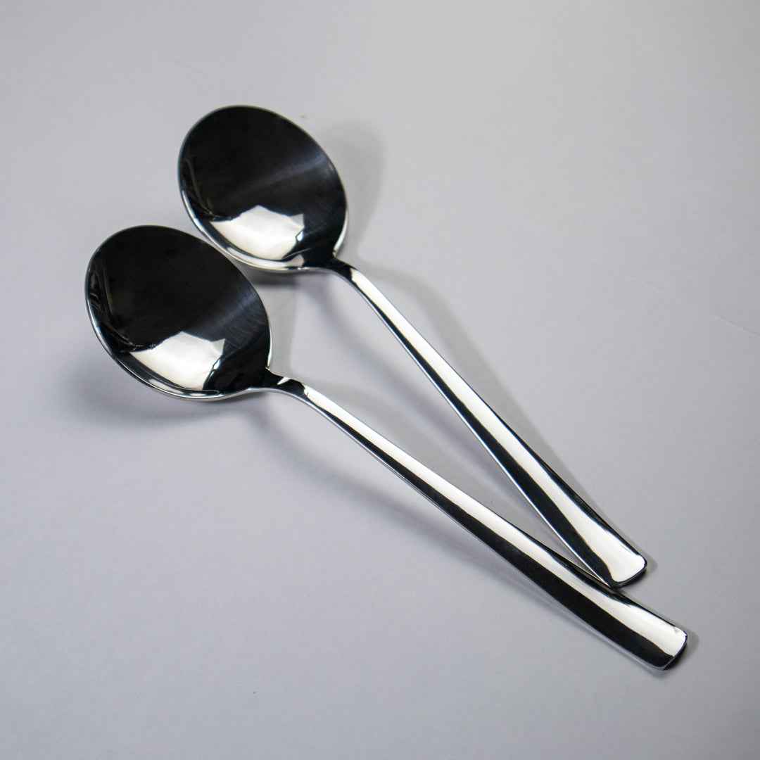 Set of 2 -  Stainless Steel Plain Curry Spoons - Skcookware