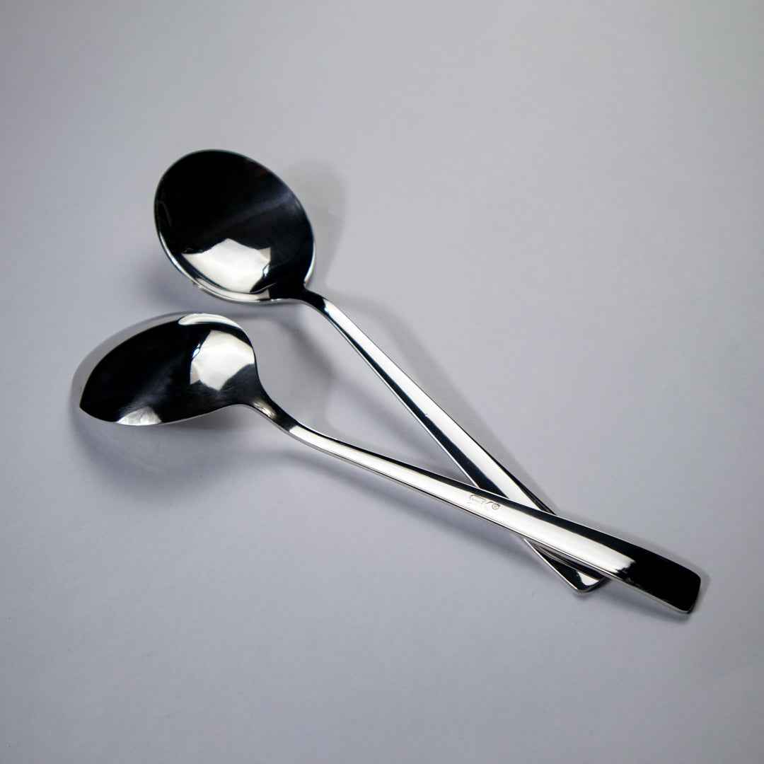 Set of 2 -  Stainless Steel Plain Curry Spoons - Skcookware