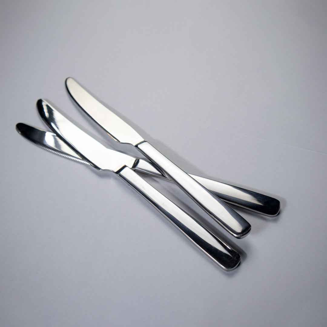 Set of 3 -  Stainless Steel Table Knife - 14 Gauged (Plain)