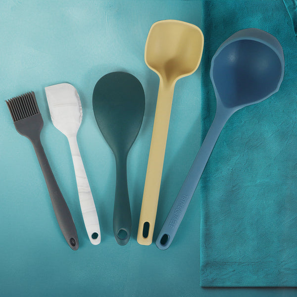 Set of 5 Silicon Spatula and Soup Spoon - 3310