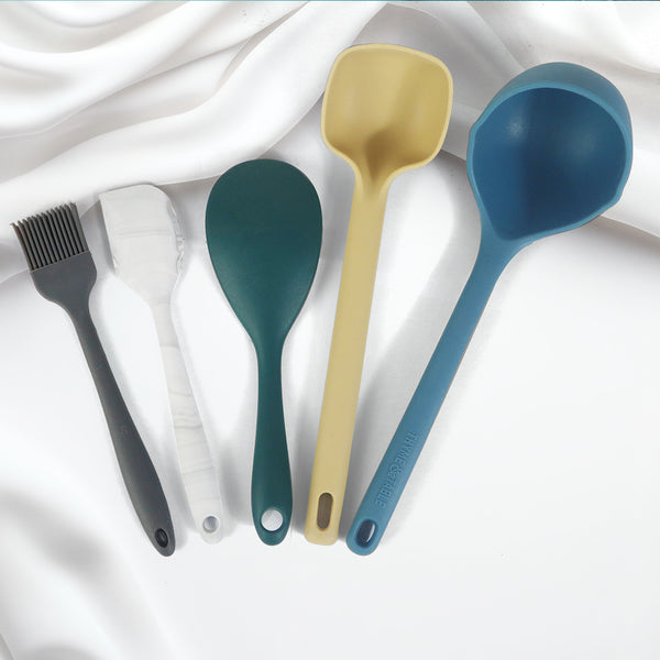 Set of 5 Silicon Spatula and Soup Spoon - 3310