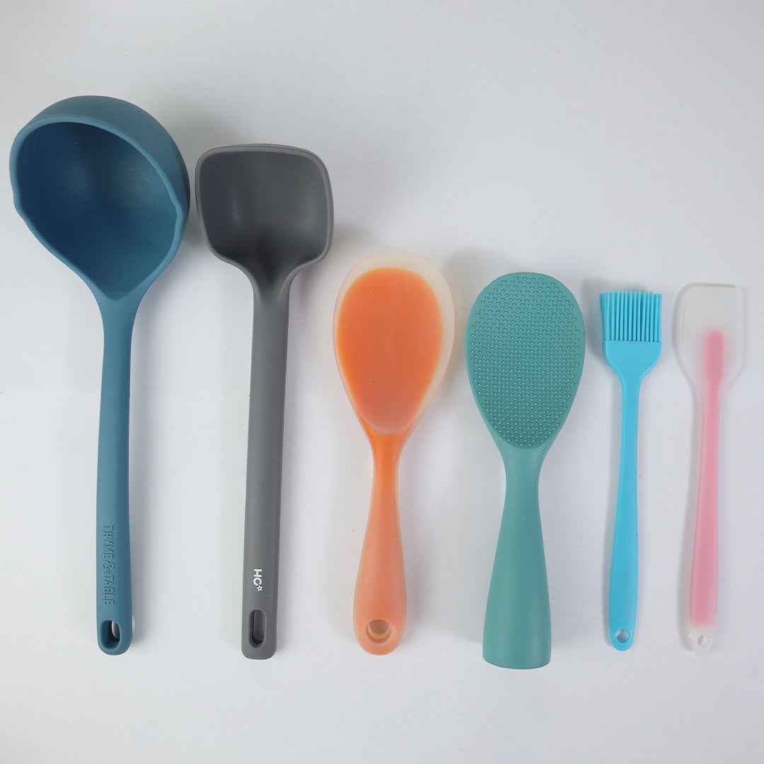 Set of 6 Silicon Spatula and Soup Spoon - Note6 - Skcookware