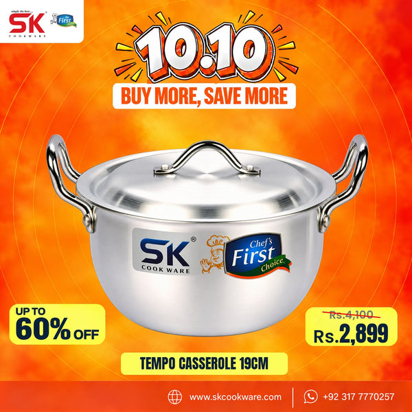 Heavy Gauged Aluminum Metal Finish Casserole Tempo [Apple Pots]