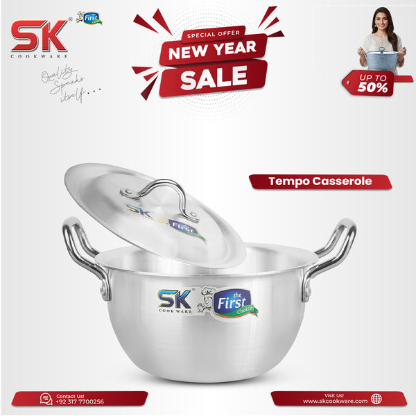 Heavy Gauged Aluminum Metal Finish Casserole Tempo [Apple Pots]