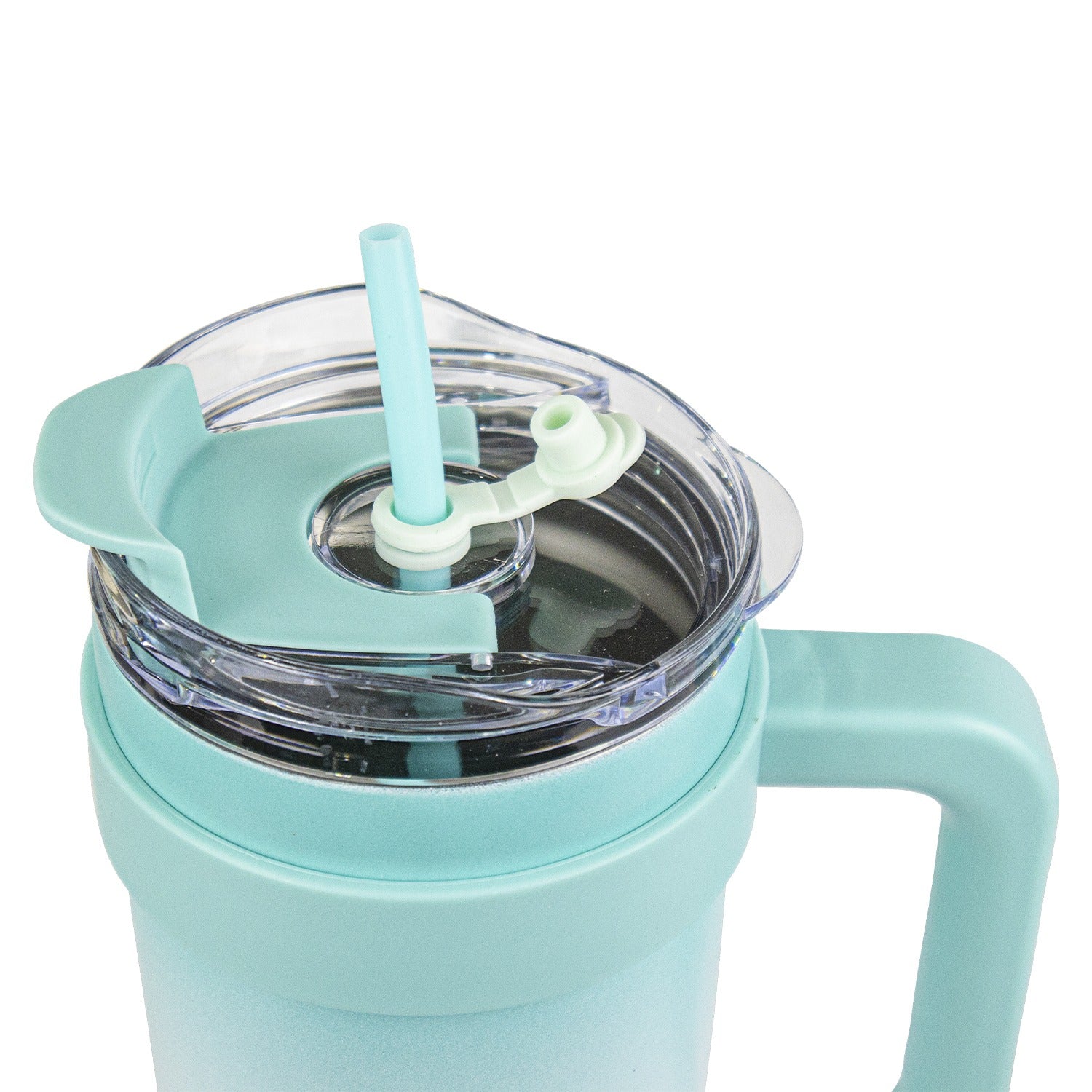 Top View Insulated Stainless Steel Tumbler with Handle & Straw B17 Sk Cookware