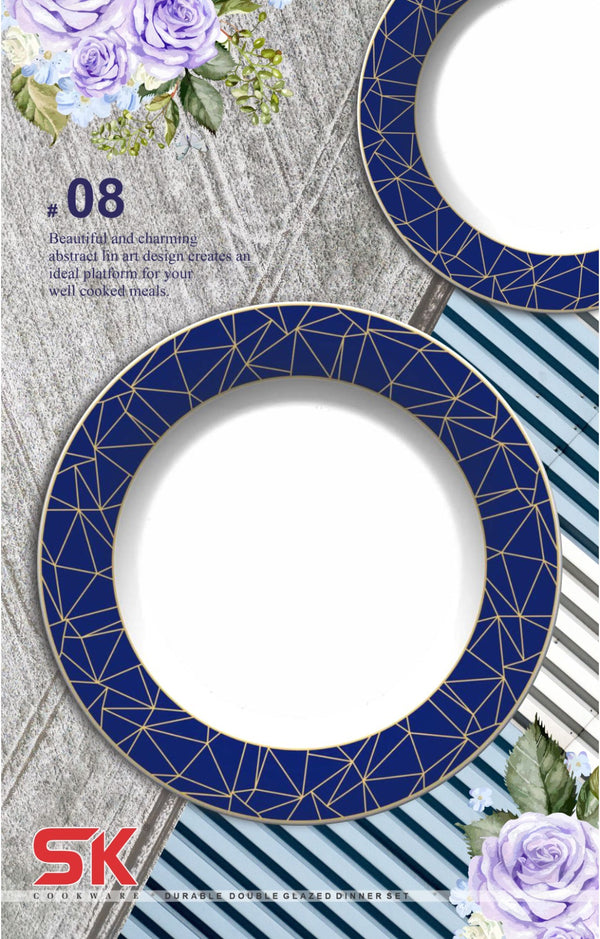 69 Pieces Melamine Double Glaze Dinnerware Set - Nukhba 08