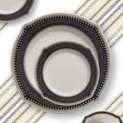 64 Pieces Melamine Double Glaze Crystal Dinnerware Set - Black