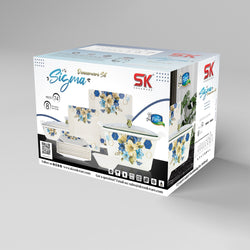 69 Pieces Melamine Sigma Dinnerware Set with Glass Top [8 Person Serving] S5