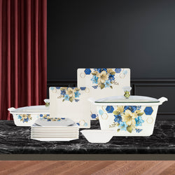 69 Pieces Melamine Sigma Dinnerware Set with Glass Top [8 Person Serving] S5