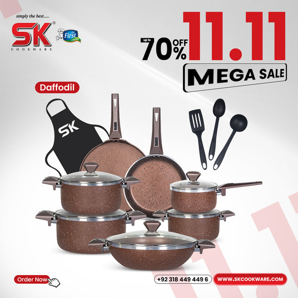 16 Pieces Non Stick Daffodil Gift Pack Set - Chocolate