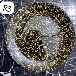 69 Pieces Melamine Rawayat Dinnerware Set with Glass Top [8 Person Serving] - R03