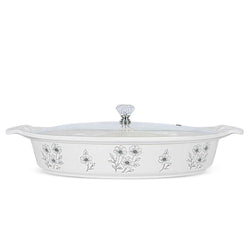 69 Pieces Melamine Rawayat Dinnerware Set with Glass Top [8 Person Serving] - R06